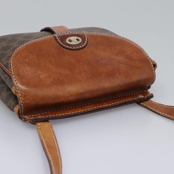 CELINE Macadam Canvas Shoulder Bag Pvc Leather Brown - Picture 6 of 12